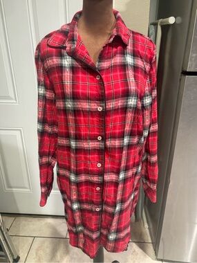 Victoria's Secret Red Plaid Sleep Shirt